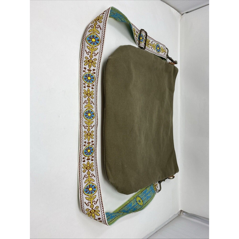 Pretty Simple Large Army Green Canvas Cross Body … - image 2